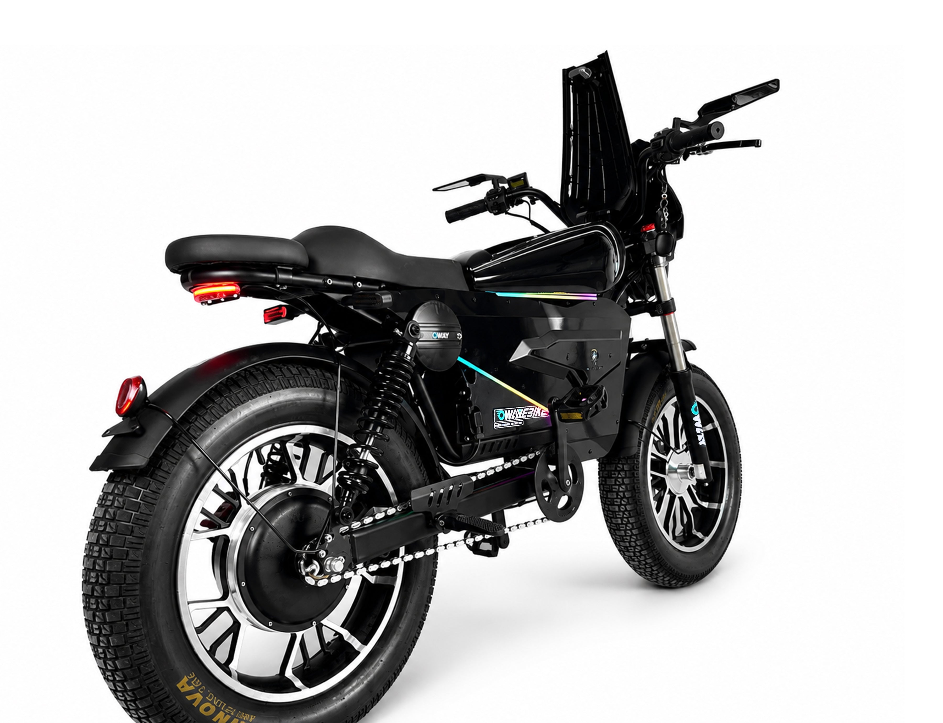 OWAY SK-1 SUPER+ 3000W High Speed Fat Tire E-Bike | 60V 50Ah Long Range Battery, Bluetooth Speaker, RGB Light Strip, Anti-Theft Combo Lock & Battery Safety Protection