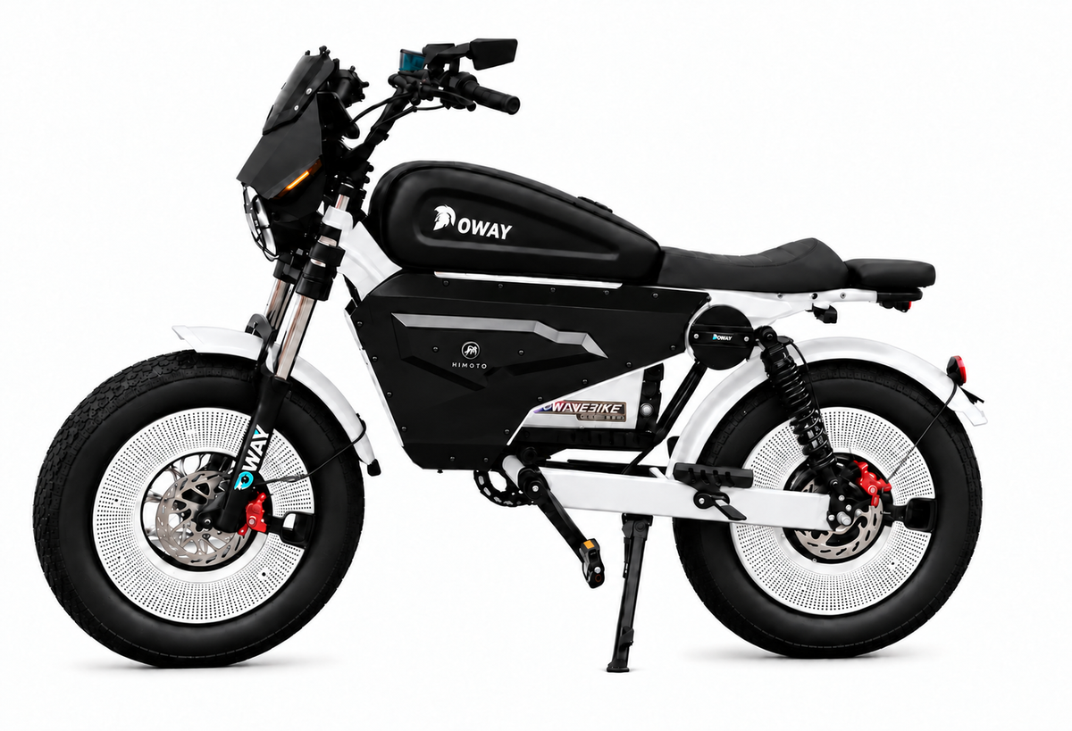 Custom Order – 3000W White Electric Bike / Bluetooth Speaker / Phone Cup Holder / Black Battery Armor with Color-Changing Light Strip / GPS