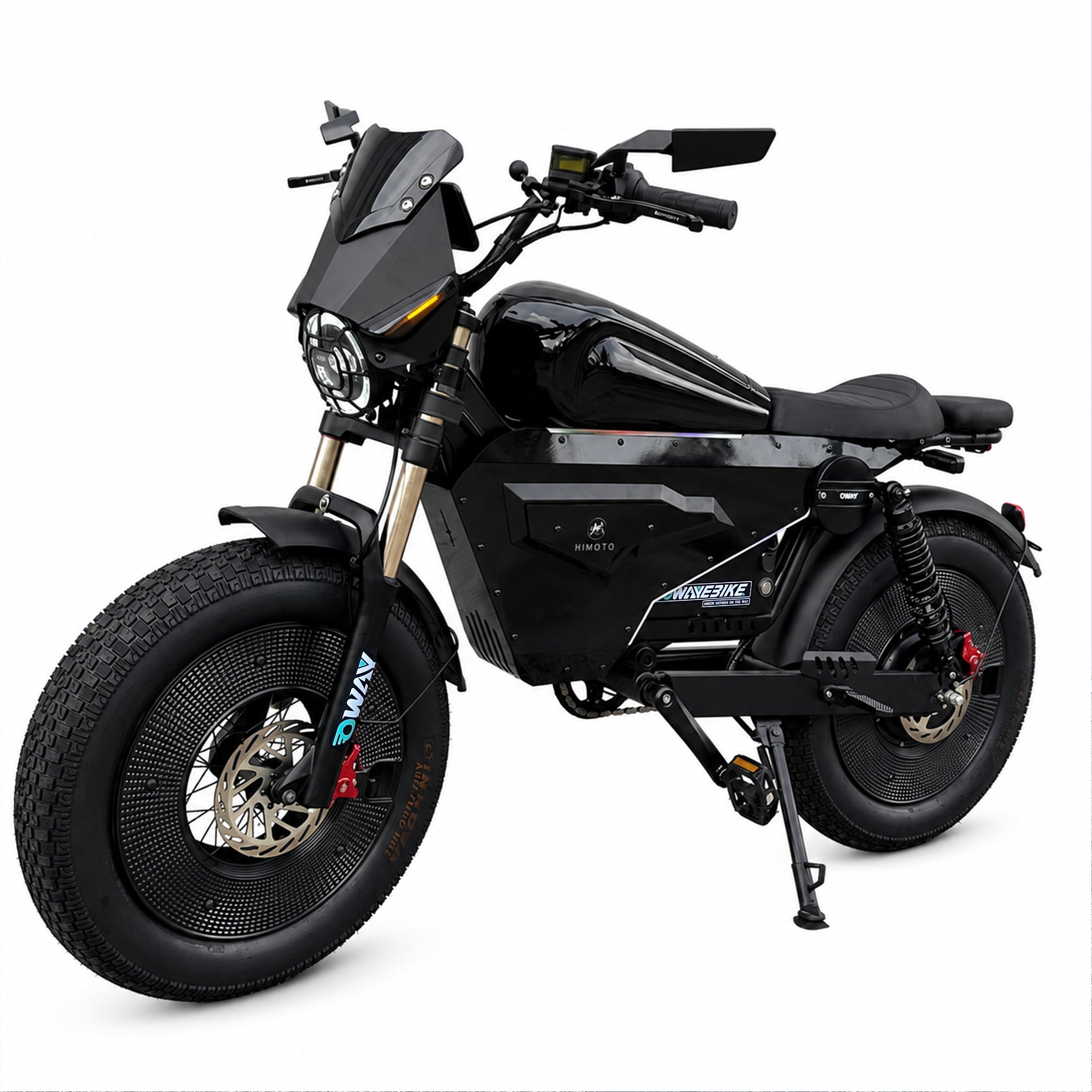 3000W High Speed Retro Smart Fat Tire E-Bike for Adults, 60V 50Ah Long Range Battery City Electric Bicycle, Equipped with Cruise Control, Bluetooth Audio, Speed Limiter and Anti-Theft System