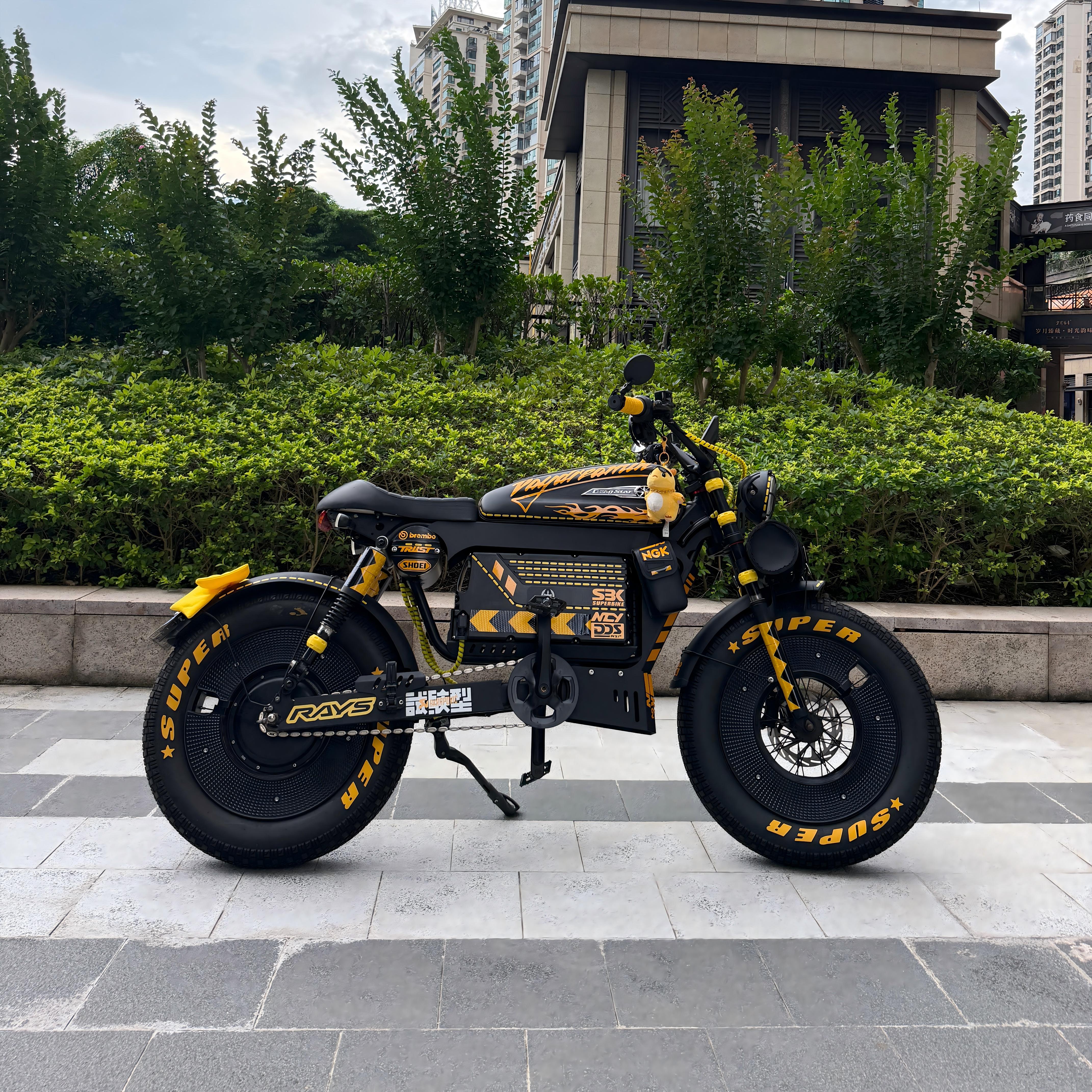 OWAY SK-1 Bumblebee Edition | Customized 1500W 48v 30ah 100km Range Retro Fat Tire Electric Bike with Premium Performance