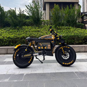 OWAY SK-1 Bumblebee Edition | Customized 1500W 48v 30ah 100km Range Retro Fat Tire Electric Bike with Premium Performance