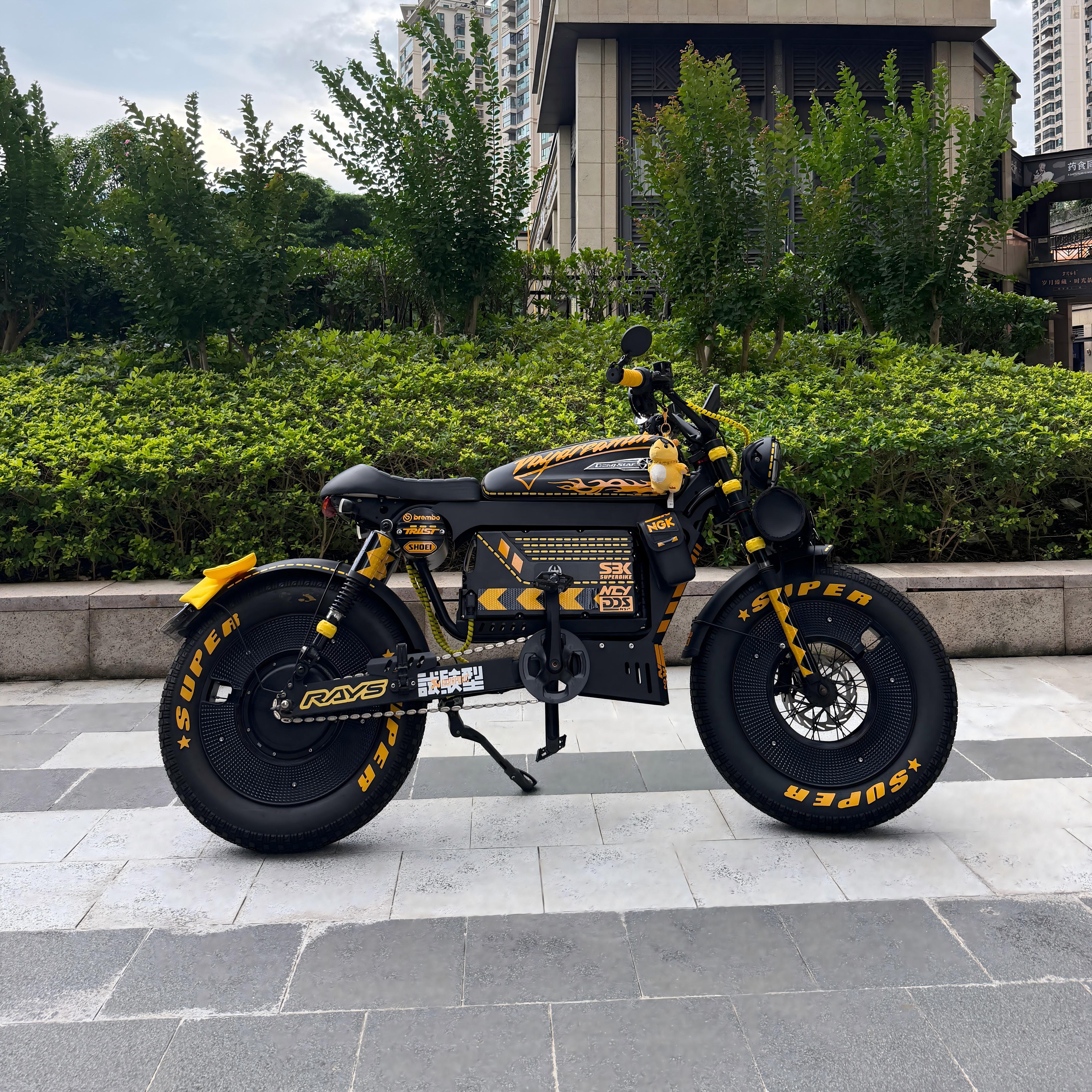 OWAY SK-1 Bumblebee Edition | Customized 1500W 48v 30ah 100km Range Retro Fat Tire Electric Bike with Premium Performance