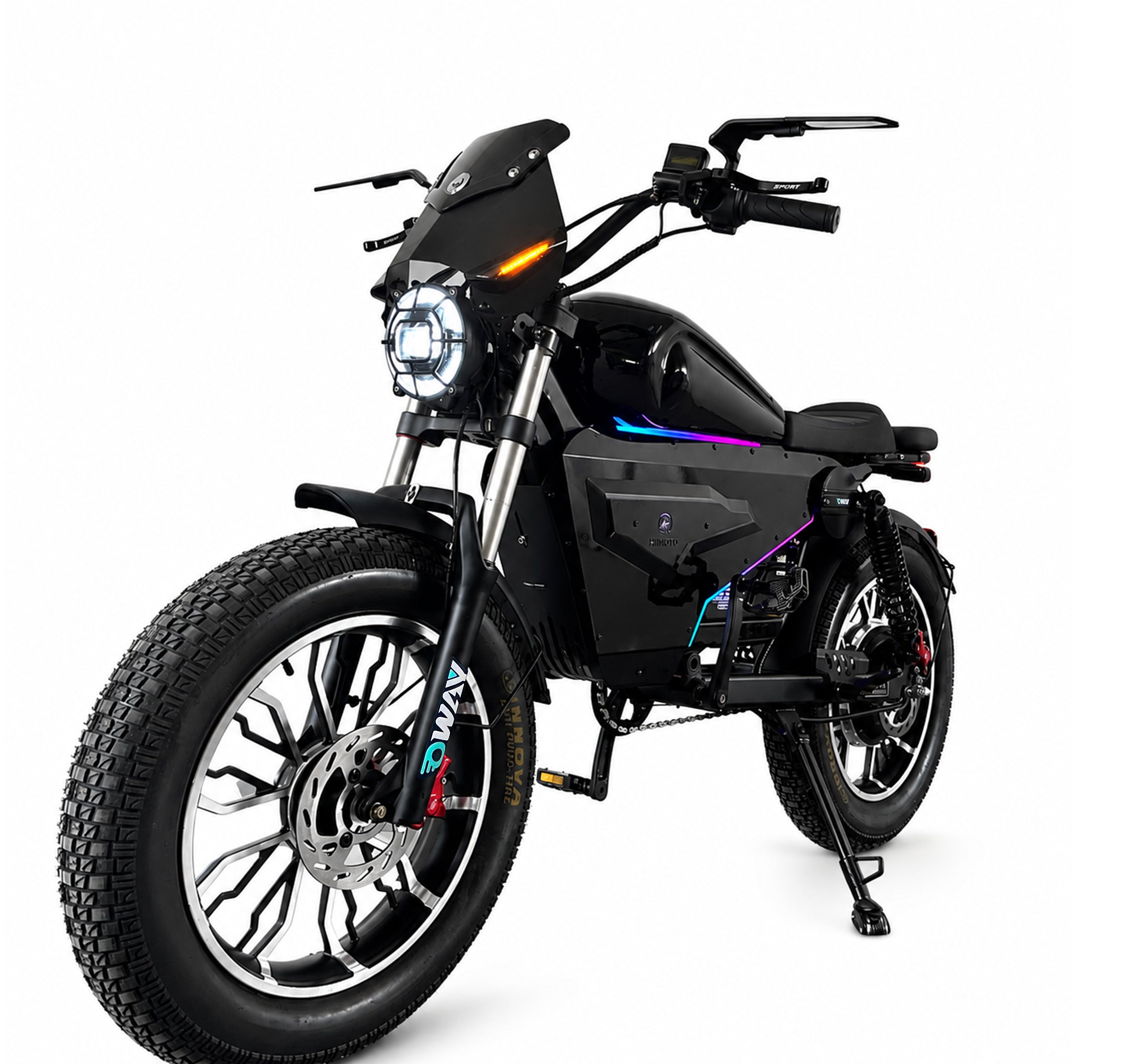 OWAY SK-1 SUPER+ 3000W High Speed Fat Tire E-Bike | 60V 50Ah Long Range Battery, Bluetooth Speaker, RGB Light Strip, Anti-Theft Combo Lock & Battery Safety Protection