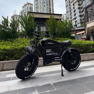OWAY SK-1 Phantom Edition | 140KM Long Range High-Speed Retro Fat Tire Electric Bike with Removable Battery & Bluetooth Speaker