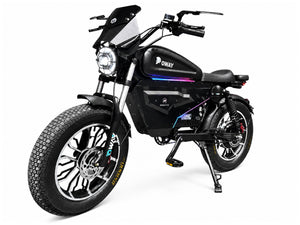 OWAY SK-1 Super Electric Bike 3000W Brushless Motor 60V 50Ah Full Suspension Ebike, 50MPH, 100-Mile Range, GPS, Adjustable RGB Battery Armor, New Windshield High-Strength Aluminum Alloy Wheels