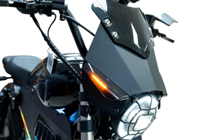 Aluminum alloy windshield with turn signals