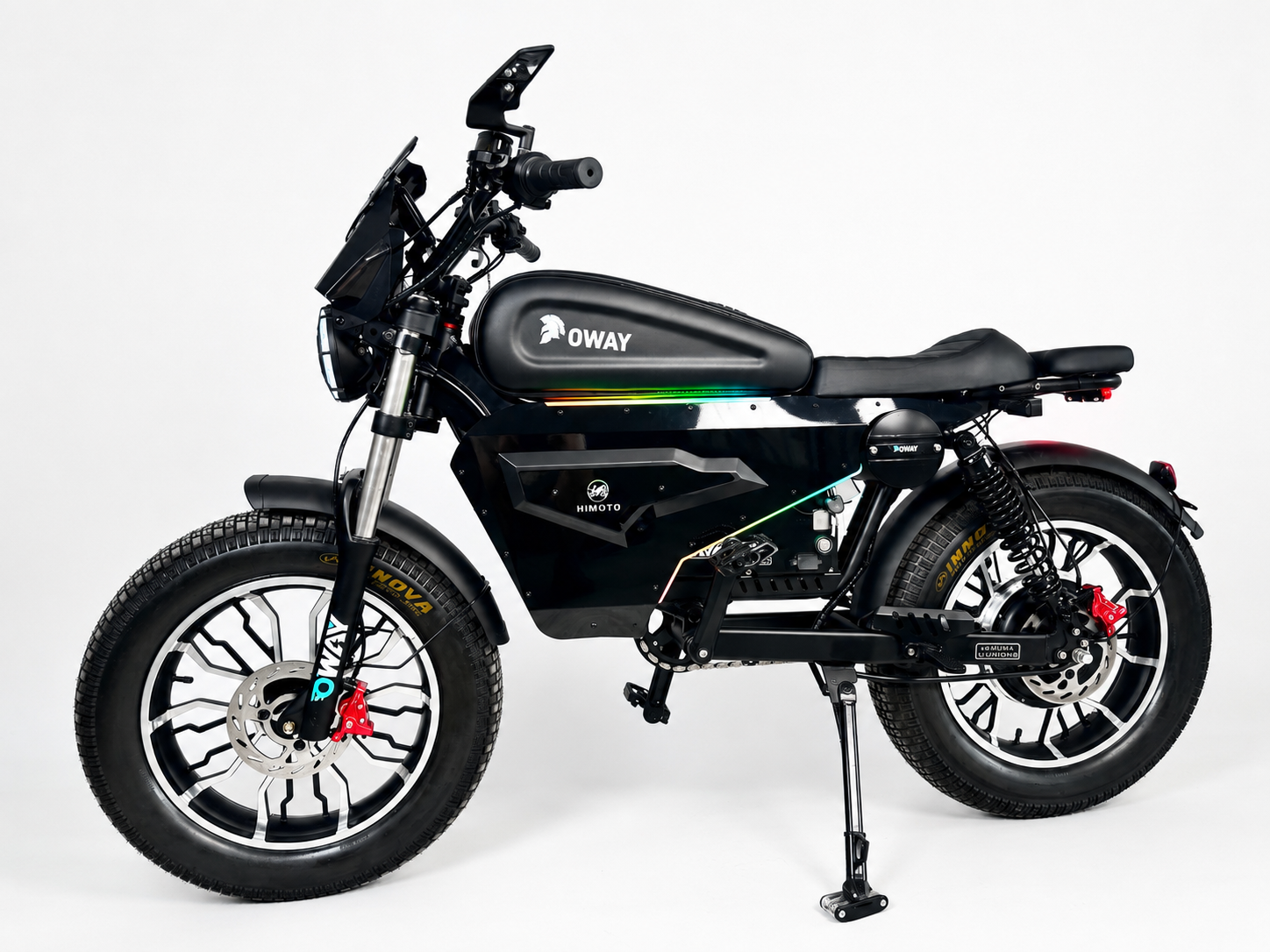 OWAY SK-1 Super Electric Bike 3000W Brushless Motor 60V 50Ah Full Suspension Ebike, 50MPH, 100-Mile Range, GPS, Adjustable RGB Battery Armor, New Windshield High-Strength Aluminum Alloy Wheels