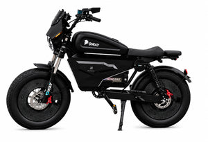 OWAY SK-1 Electric Bike 3000W Brushless Motor 60V 50Ah Full Suspension Ebike, 50MPH, 100-Mile Range, GPS, Adjustable RGB Battery Armor, New Windshield