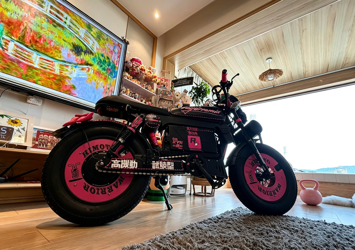 SK-1 Rosella Luxury Pink Retro Electric Bike SK-1 Rosé Fat Tire Full Suspension Long Range Hydraulic Brake Electric Bicycle