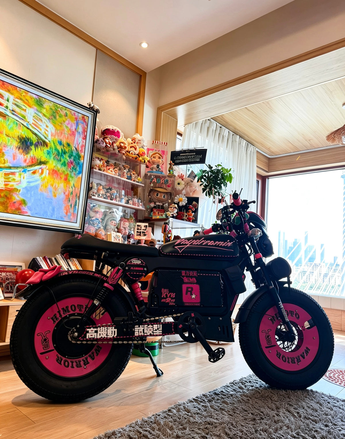 SK-1 Rosella Luxury Pink Retro Electric Bike SK-1 Rosé Fat Tire Full Suspension Long Range Hydraulic Brake Electric Bicycle