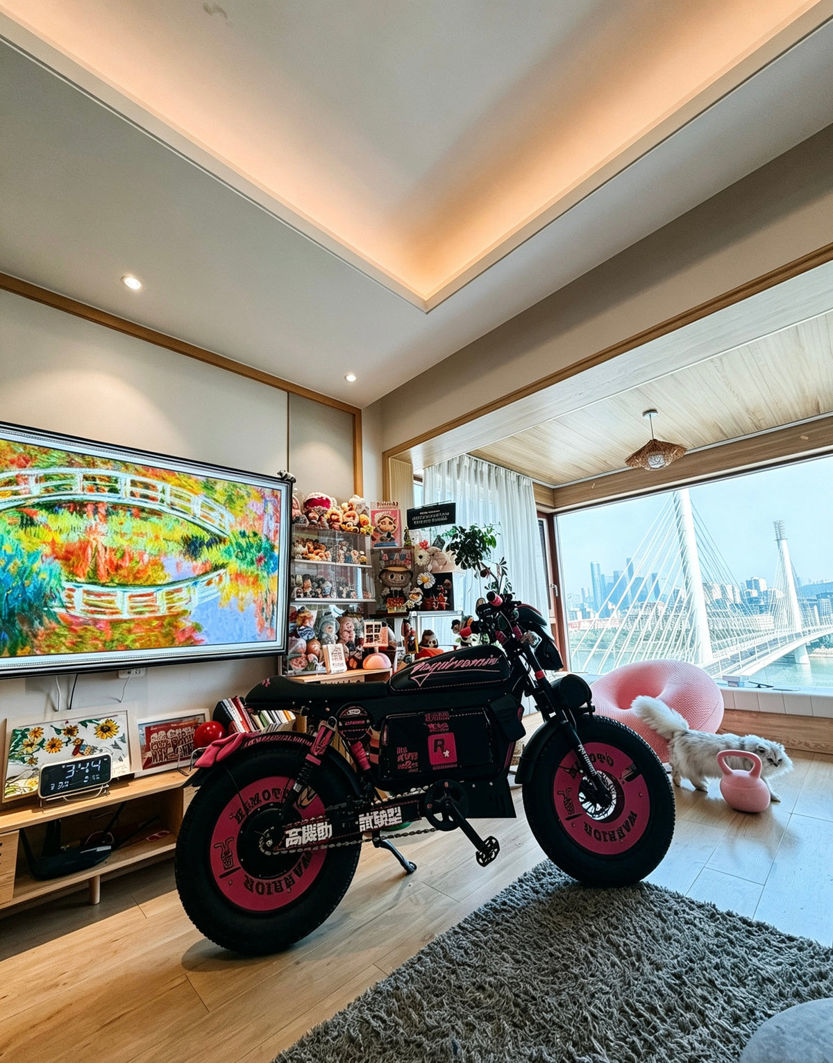 SK-1 Rosella Luxury Pink Retro Electric Bike SK-1 Rosé Fat Tire Full Suspension Long Range Hydraulic Brake Electric Bicycle