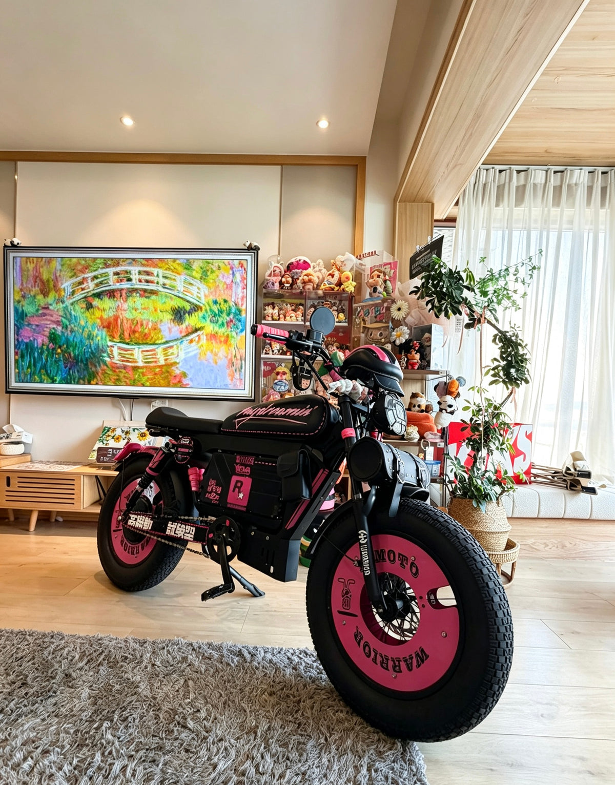 SK-1 Rosella Luxury Pink Retro Electric Bike SK-1 Rosé Fat Tire Full Suspension Long Range Hydraulic Brake Electric Bicycle