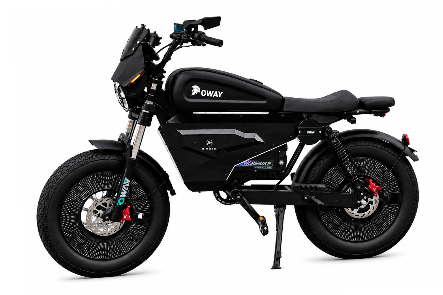 OWAY SK-1 Ultra Electric Bike 3000W Brushless Motor 60V 50Ah Full Suspension Ebike, 50MPH, 100-Mile Range, GPS, Adjustable RGB Battery Armor, New Windshield