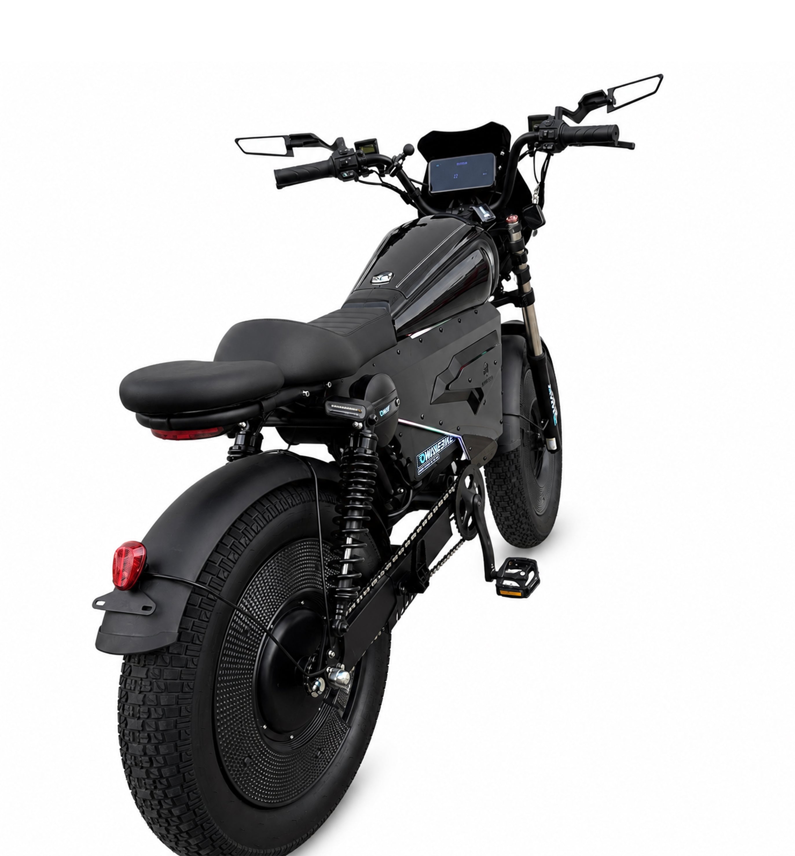 3000W High Speed Retro Smart Fat Tire E-Bike for Adults, 60V 50Ah Long Range Battery City Electric Bicycle, Equipped with Cruise Control, Bluetooth Audio, Speed Limiter and Anti-Theft System
