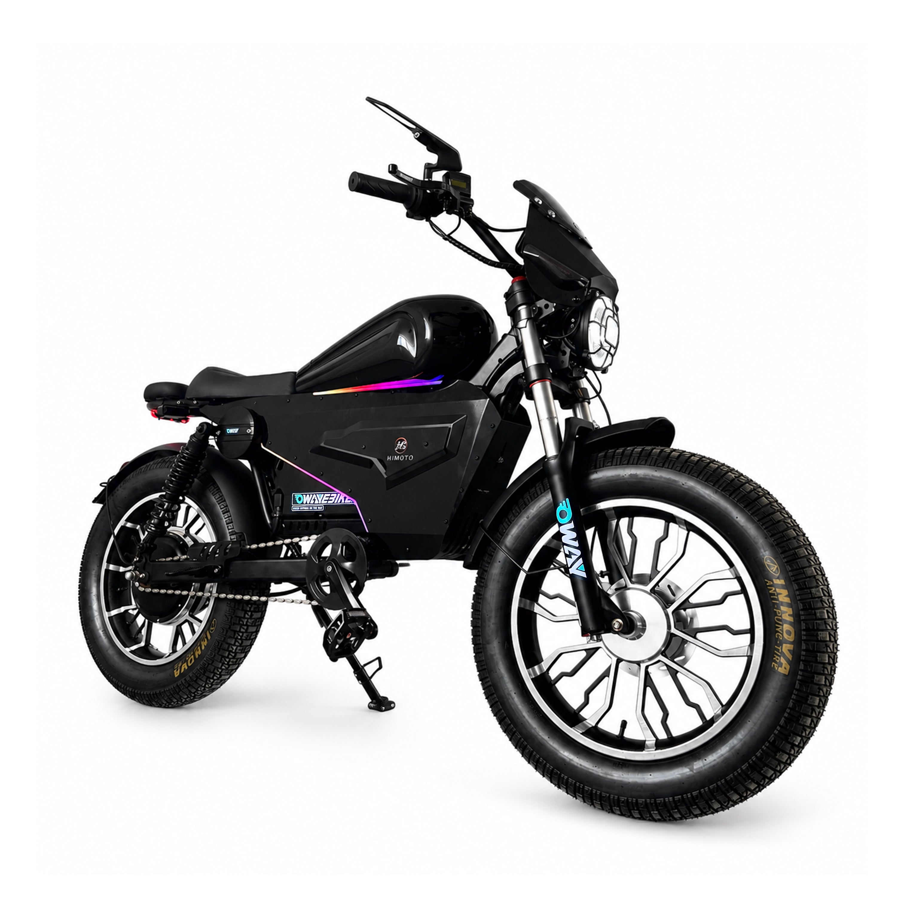 OWAY SK-1 SUPER+ 3000W High Speed Fat Tire E-Bike | 60V 50Ah Long Range Battery, Bluetooth Speaker, RGB Light Strip, Anti-Theft Combo Lock & Battery Safety Protection