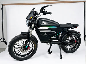 OWAY SK-1 Super Electric Bike 3000W Brushless Motor 60V 50Ah Full Suspension Ebike, 50MPH, 100-Mile Range, GPS, Adjustable RGB Battery Armor, New Windshield High-Strength Aluminum Alloy Wheels