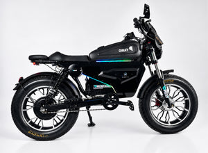 OWAY SK-1 Super Electric Bike 3000W Brushless Motor 60V 50Ah Full Suspension Ebike, 50MPH, 100-Mile Range, GPS, Adjustable RGB Battery Armor, New Windshield High-Strength Aluminum Alloy Wheels