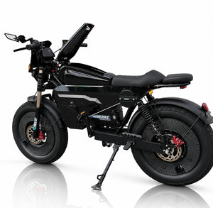 3000W High Speed Retro Smart Fat Tire E-Bike for Adults, 60V 50Ah Long Range Battery City Electric Bicycle, Equipped with Cruise Control, Bluetooth Audio, Speed Limiter and Anti-Theft System