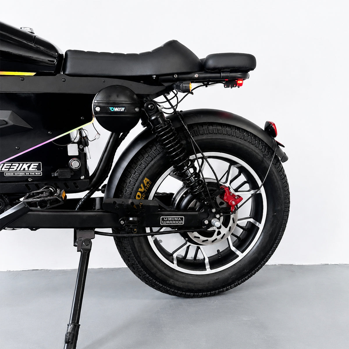 OWAY SK-1 Super Electric Bike 3000W Brushless Motor 60V 50Ah Full Suspension Ebike, 50MPH, 100-Mile Range, GPS, Adjustable RGB Battery Armor, New Windshield High-Strength Aluminum Alloy Wheels