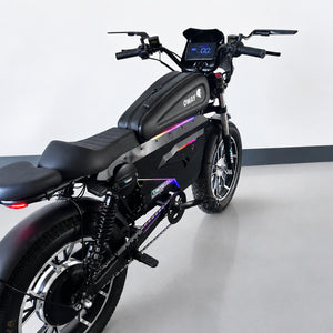 OWAY SK-1 Super Electric Bike 3000W Brushless Motor 60V 50Ah Full Suspension Ebike, 50MPH, 100-Mile Range, GPS, Adjustable RGB Battery Armor, New Windshield High-Strength Aluminum Alloy Wheels